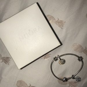 Authentic Pandora Bracelet w/ 2 Charms